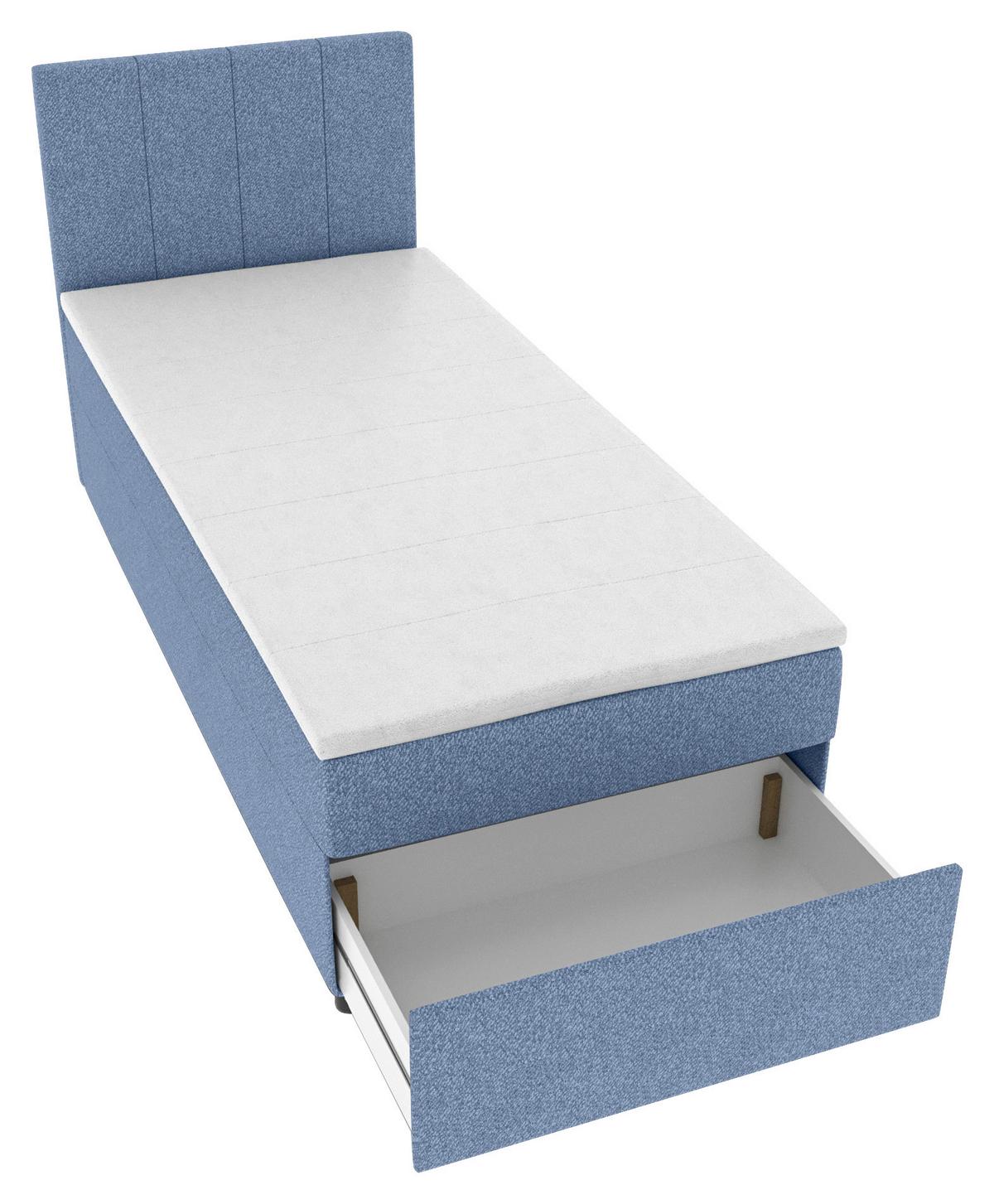 Boxbett Odin Blau ca. 120x200cm - Blau/Schwarz, KONVENTIONELL, Kunststoff/Textil (120/200cm) - Based