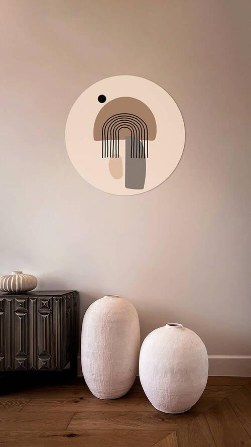 METALLBILD ABSTRACT GEOMETRIC DESIGN - Beige/Braun, Basics, Metall (80/0,3cm)