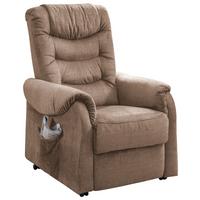 Fernsehsessel Nino Hellbraun Velours - Hellbraun/Schwarz, Design, Kunststoff/Textil (78/107/93cm) - Livetastic