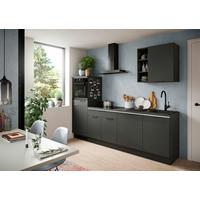 Küchenblock Charly ohne Geräte ca. 260 cm Schwarz mit LED - Schwarz, MODERN, Holzwerkstoff/Metall (260cm) - MID.YOU