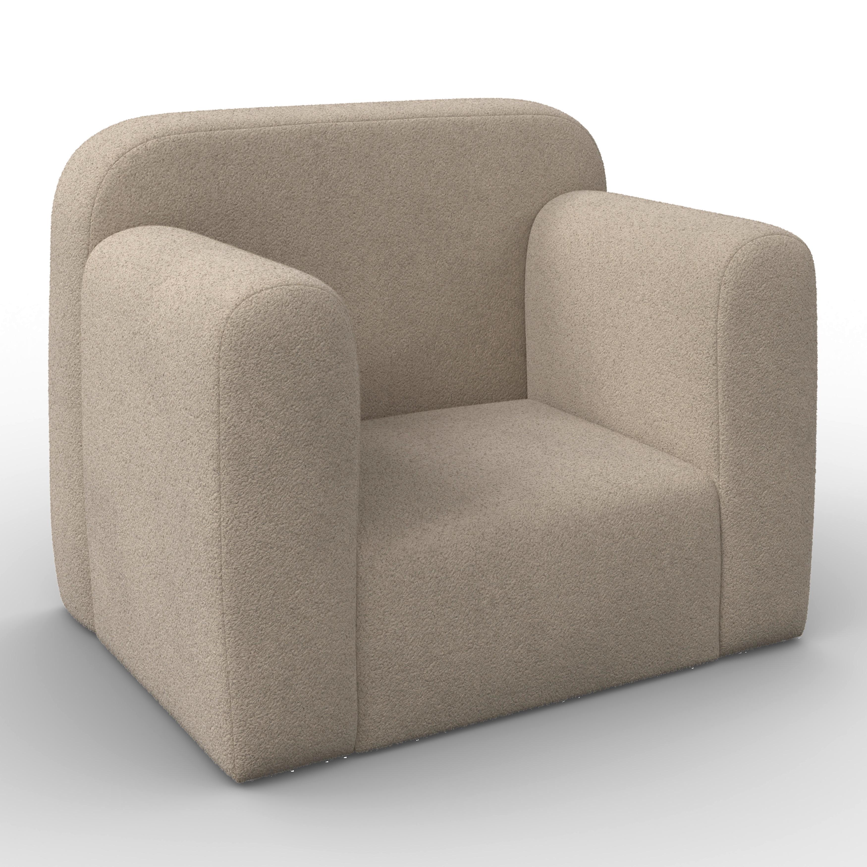 BARNFÅTÖLJ BONNY - beige, Modern, trä/textil (61,5/48/45cm) - Bessagi Kids