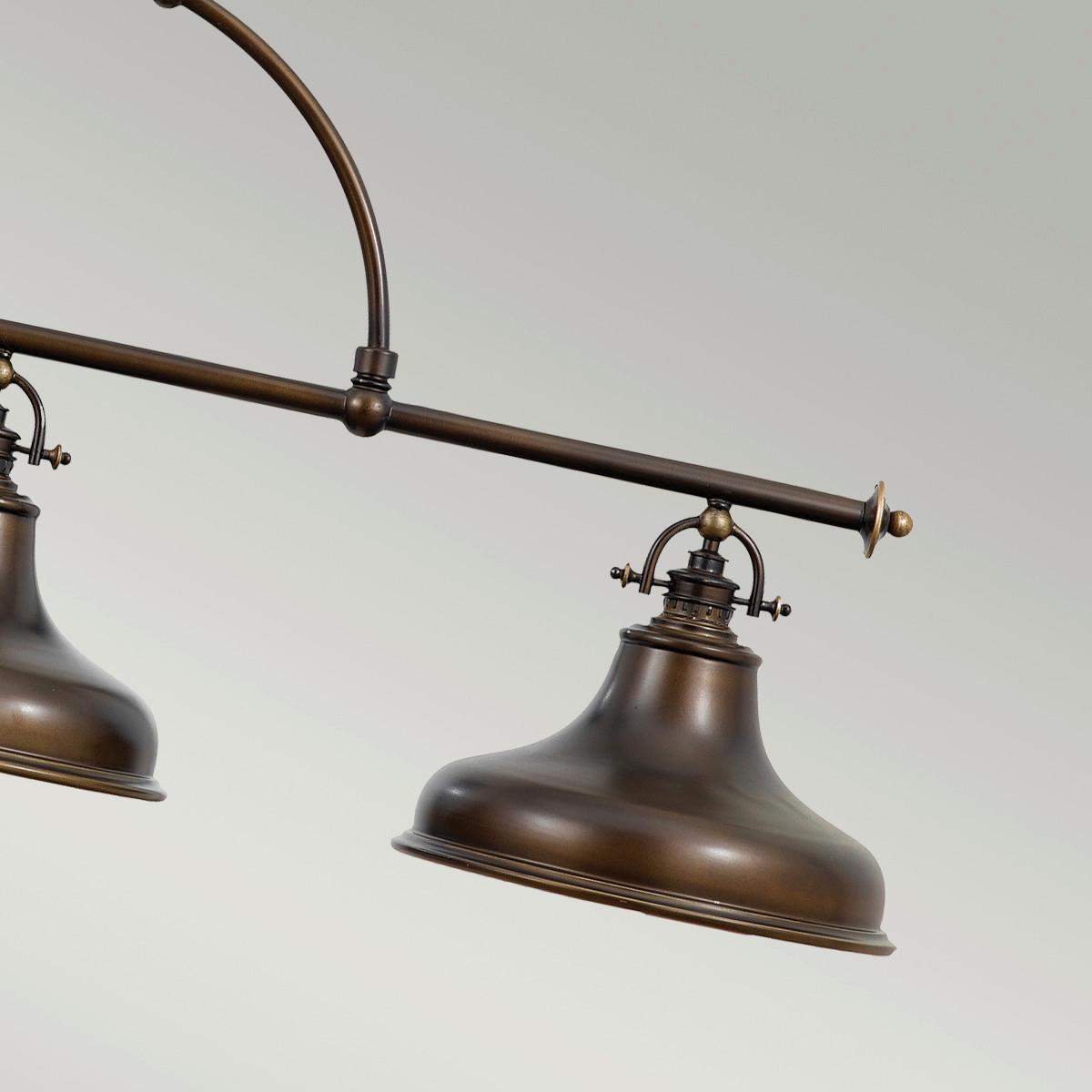 Viseća Svjetiljka Qz-Emery3p Brončana Boja - brončane boje, Design, staklo/metal (133.3/34,3/73cm)