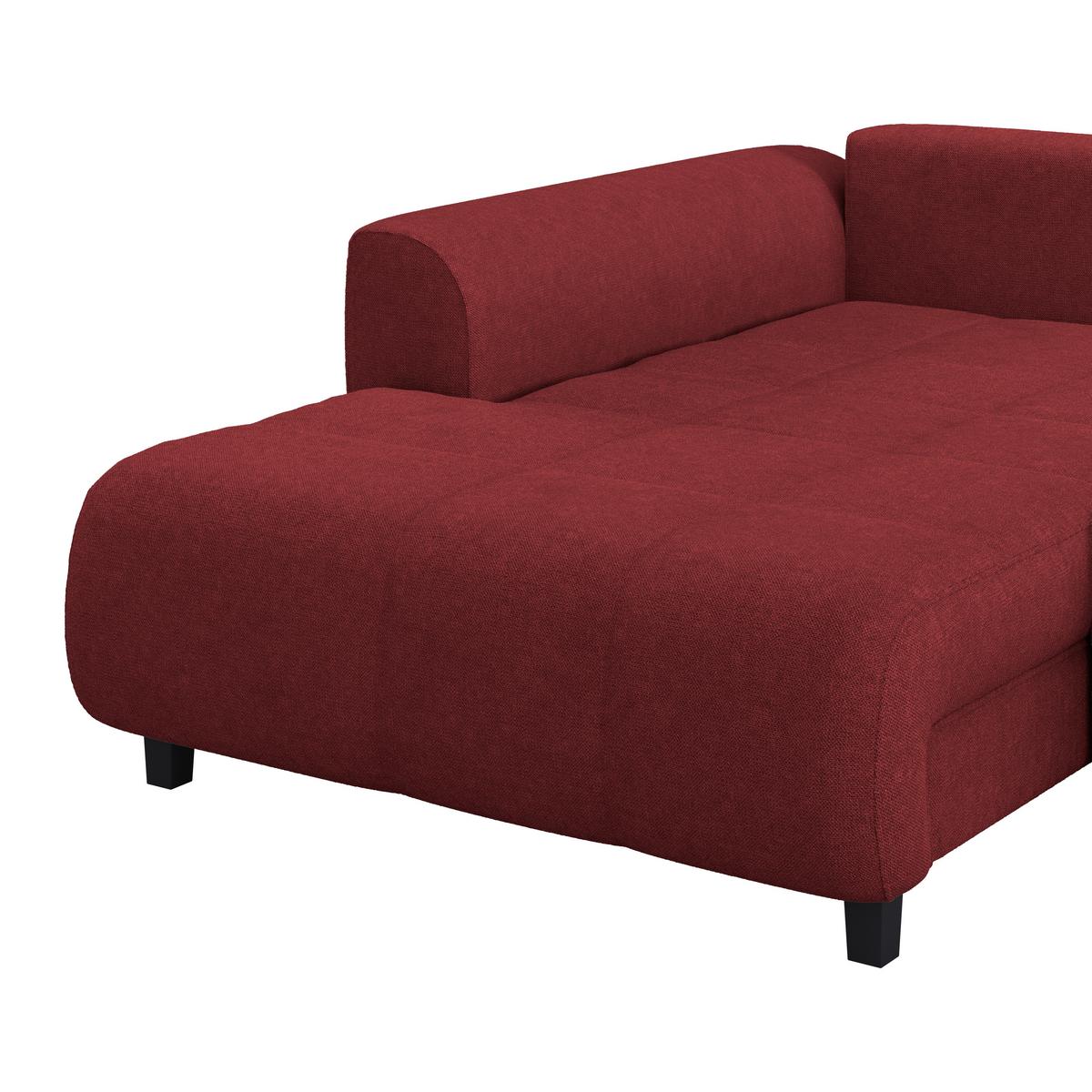 Kutna Garnitura Mendoza - crvena/crna, Design, tekstil/drvo (197/309cm) - Modern Living