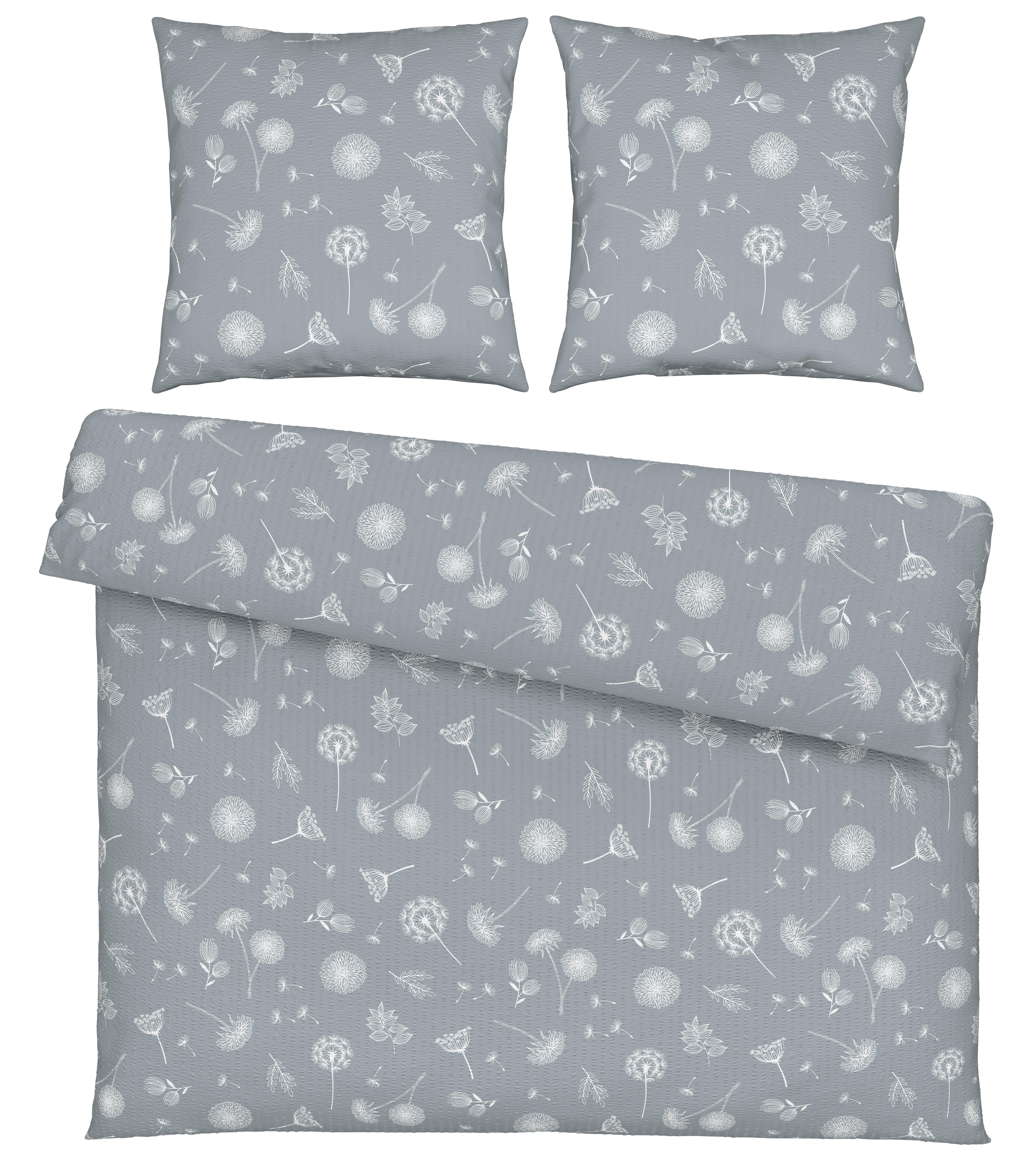 Bettwäsche Pusteblume XXL Grau ca. 200x200cm - Grau, KONVENTIONELL, Textil (200/200cm) - Modern Living