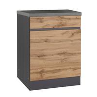 Küchenunterschrank Turin ca. 60x86 cm Graphit/Eiche - Eiche Wotan/Graphitfarben, Design (60/86/60cm) - Held