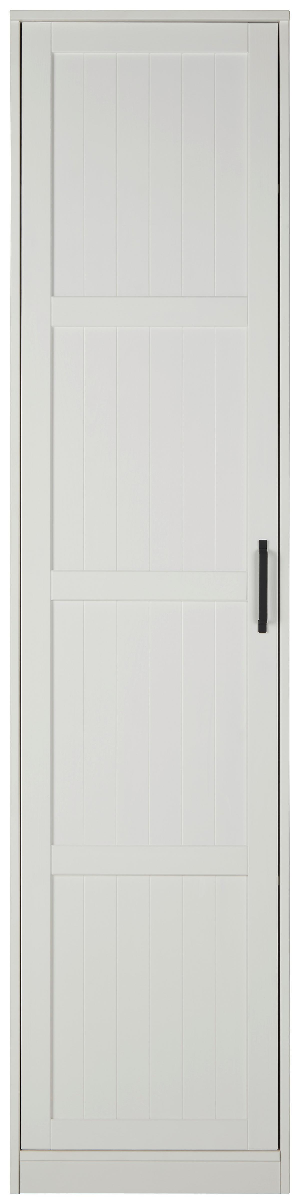 Drehtürenschrank aus Kiefer teilmassiv in Weiss - Weiss/Schwarz, Romantik / Landhaus, Holz/Kunststoff (52/220/60cm) - Mömax