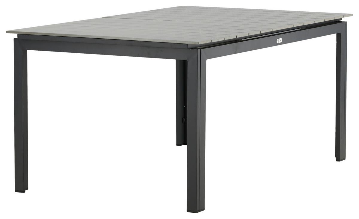 Gartentisch Levels ca. 160x100x75 cm Grau/Schwarz - Schwarz/Grau, KONVENTIONELL, Metall (160/100/75cm) - Gardenson