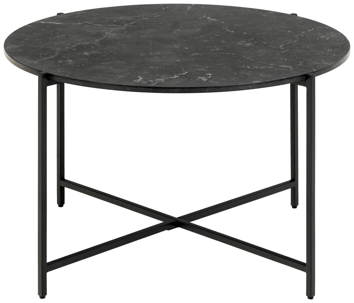 Măsuță de cafea LAMOINE - negru, Modern, metal/material pe bază de lemn (70/70/42cm) - Modern Living