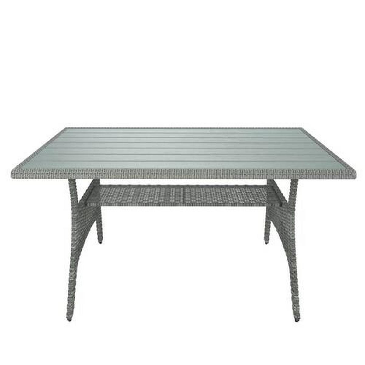 KOMPLET STOŁOWY NA TARAS BILBAO - szary, Modern, tworzywo sztuczne/metal - Ambia Garden