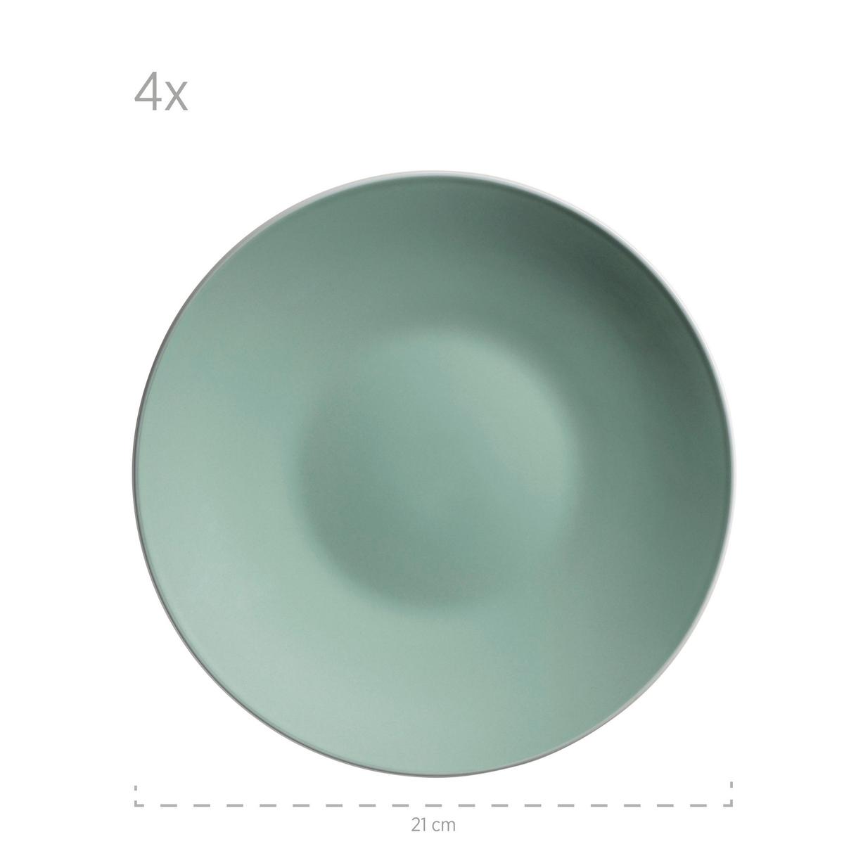 KOMBISERVICE 931845 GRÜN GLÄNZEND - Grün, Basics, Keramik (46,5/33/32cm) - Mäser