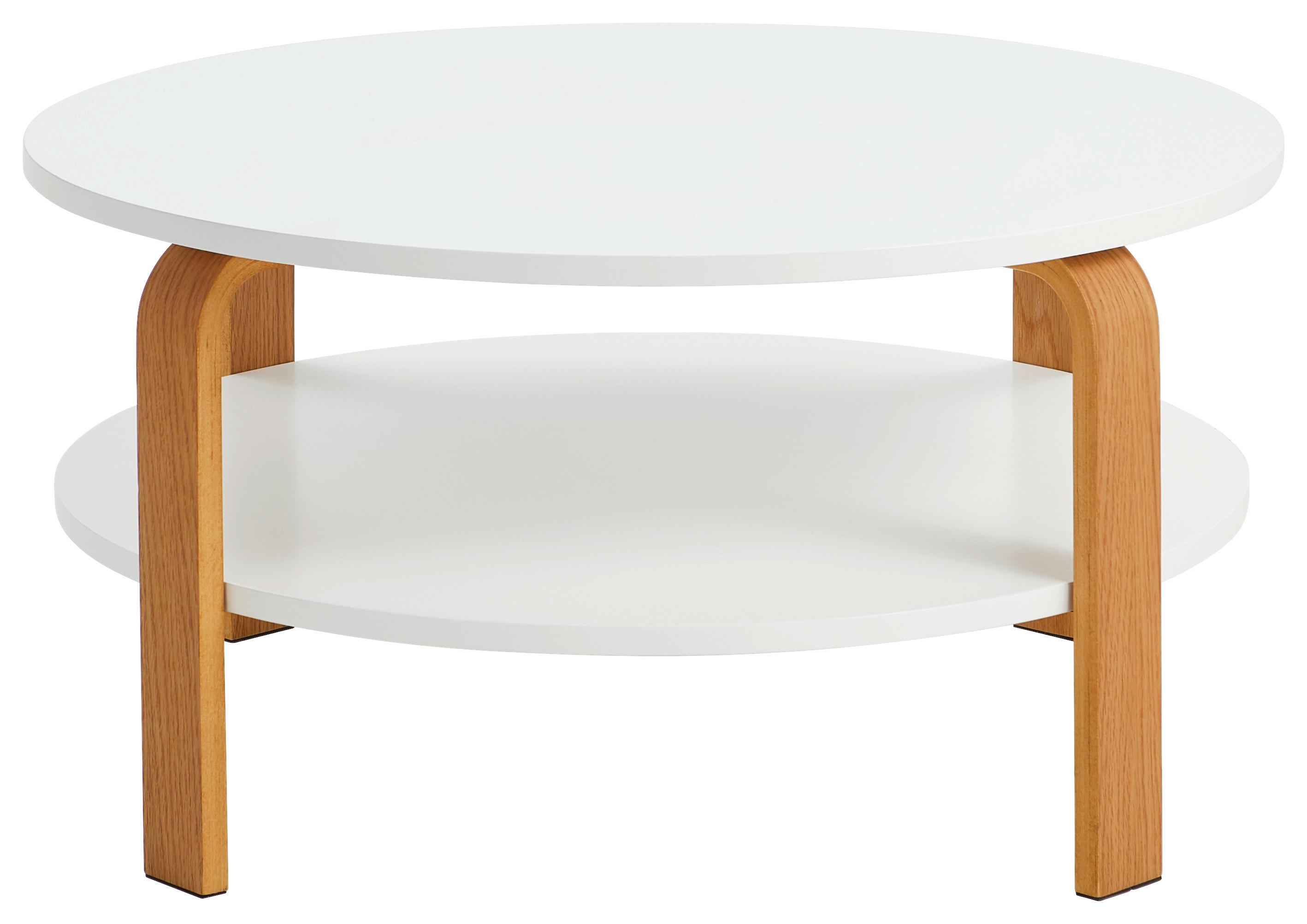 STOLIK KAWOWY TYREN001 - kolor dębowy/biały, Design, materiał drewnopochodny/drewno (80/80/40cm)