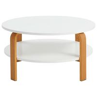 STOLIK KAWOWY TYREN001 - kolor dębowy/biały, Design, materiał drewnopochodny/drewno (80/80/40cm)