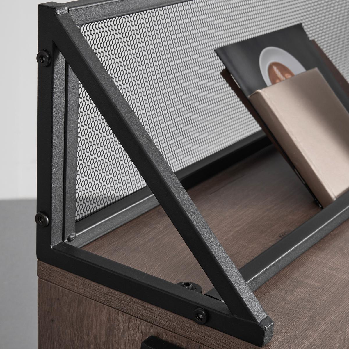 Schreibtisch Lena Nuss MDF ca. 110x50 cm - Nussbaumfarben/Schwarz, MODERN, Metall (110/50/96cm) - Bessagi Home