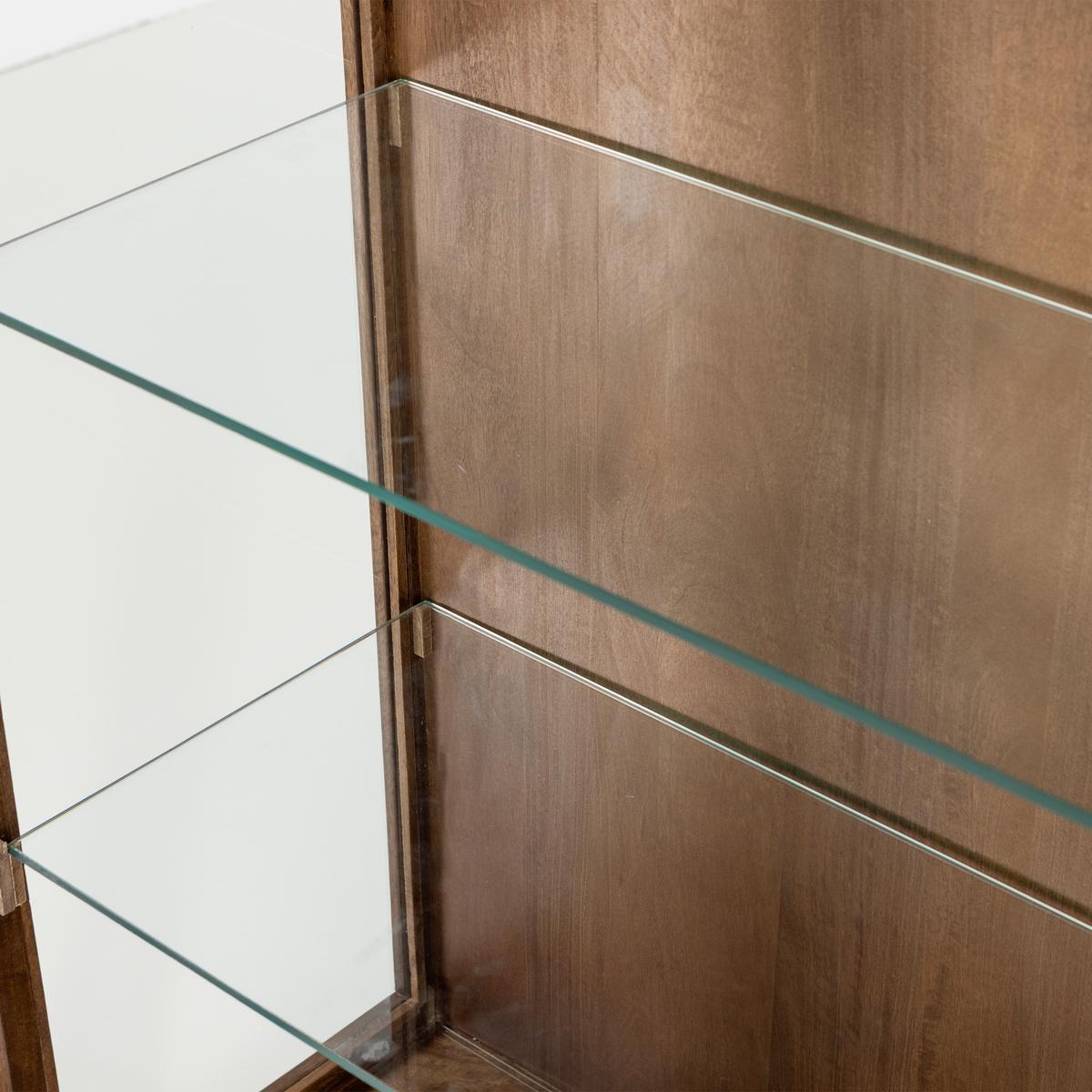 Vitrine Kella Dunkelbraun B: 100 cm - Dunkelbraun, Design, Glas/Holz (100/132/44cm) - Livetastic