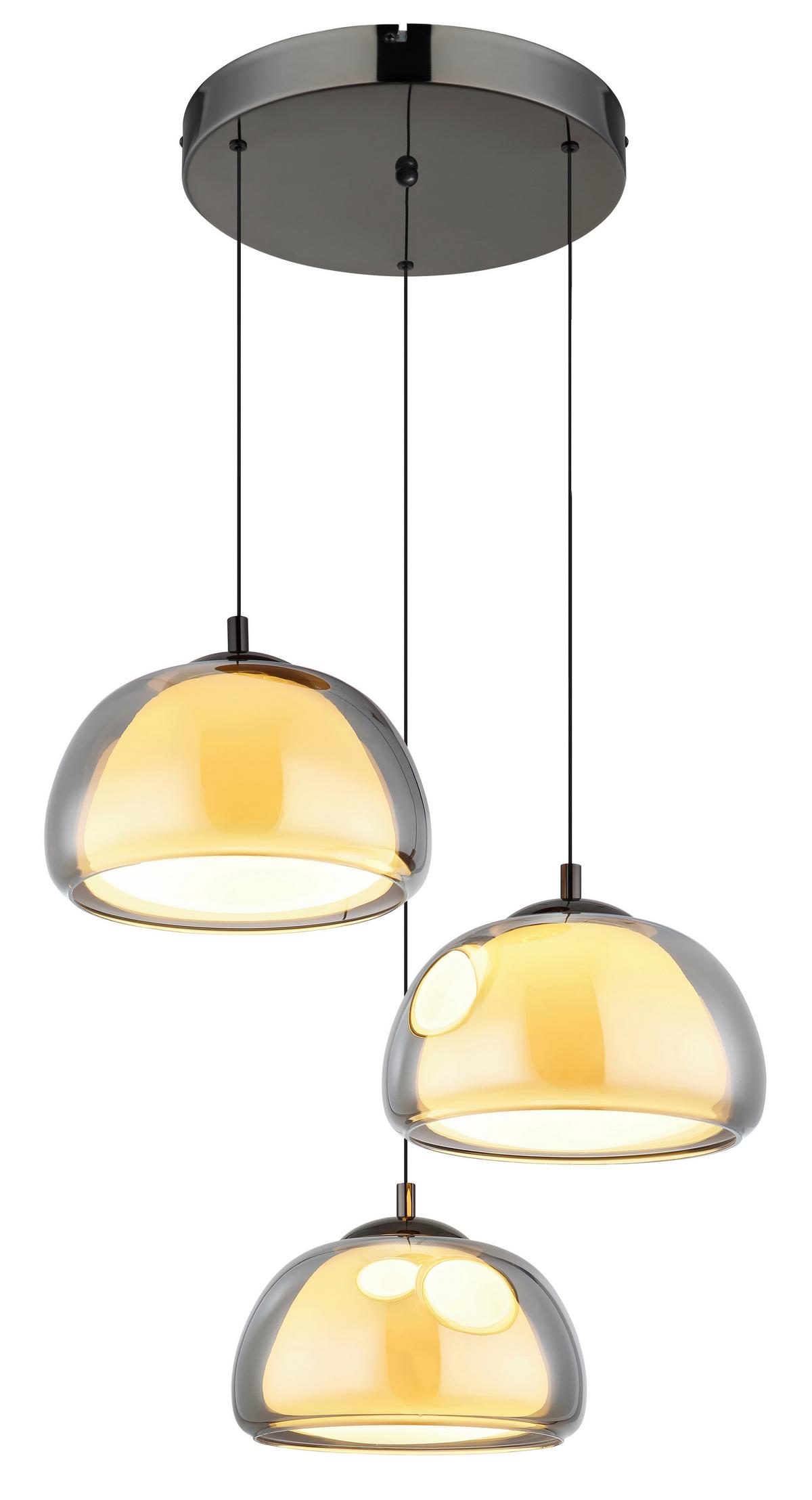 Led Viseća Svjetiljka Avila - bijela/siva, Design, staklo/metal (50/150cm) - Globo