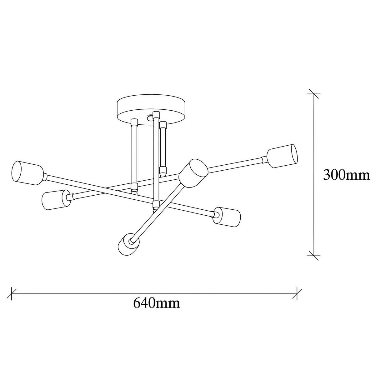 LAMPA WISZĄCA FLOWER - 174-AV - czarny, Design, metal (64/30cm) - P & B