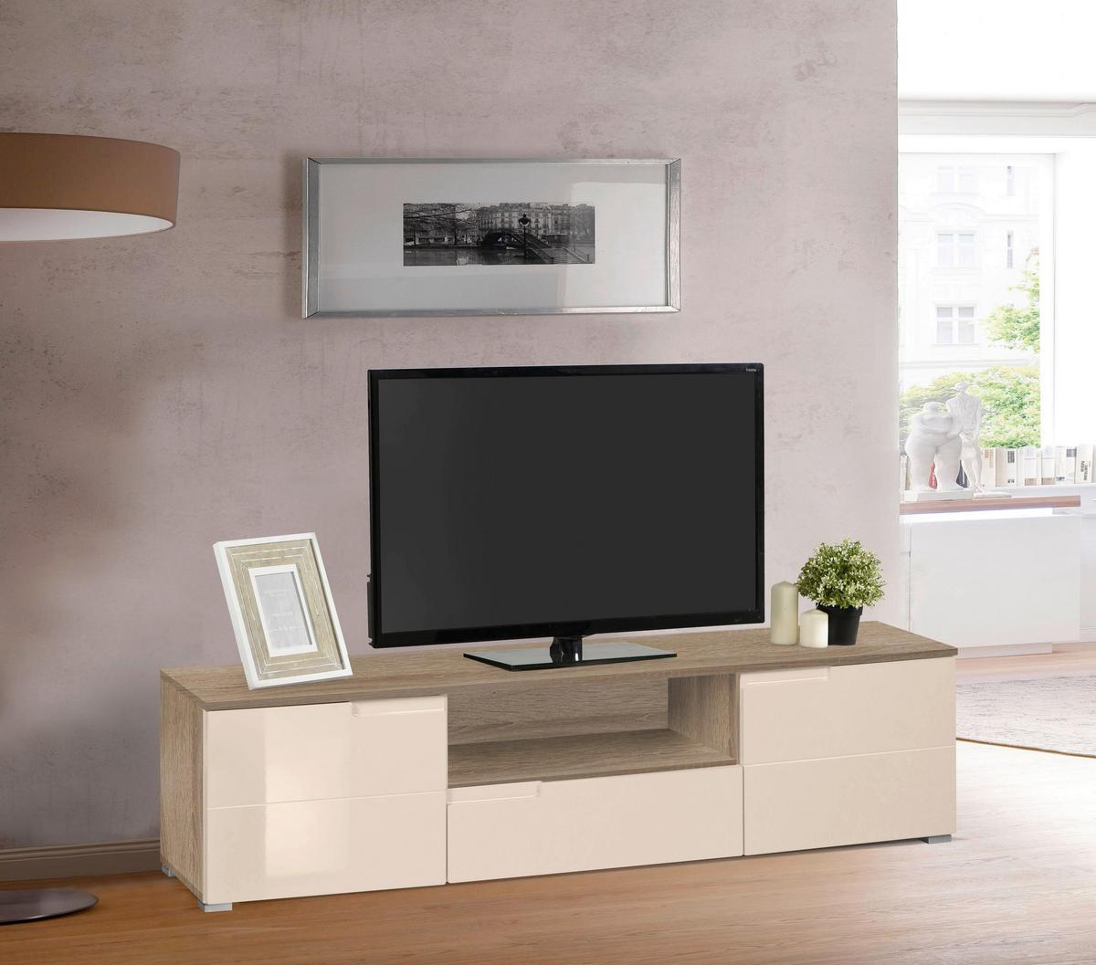 Tv-elem Bézs-tölgy Szín Moon - bézs/tölgyfa, Modern, faalapú anyag (165/42/40cm)