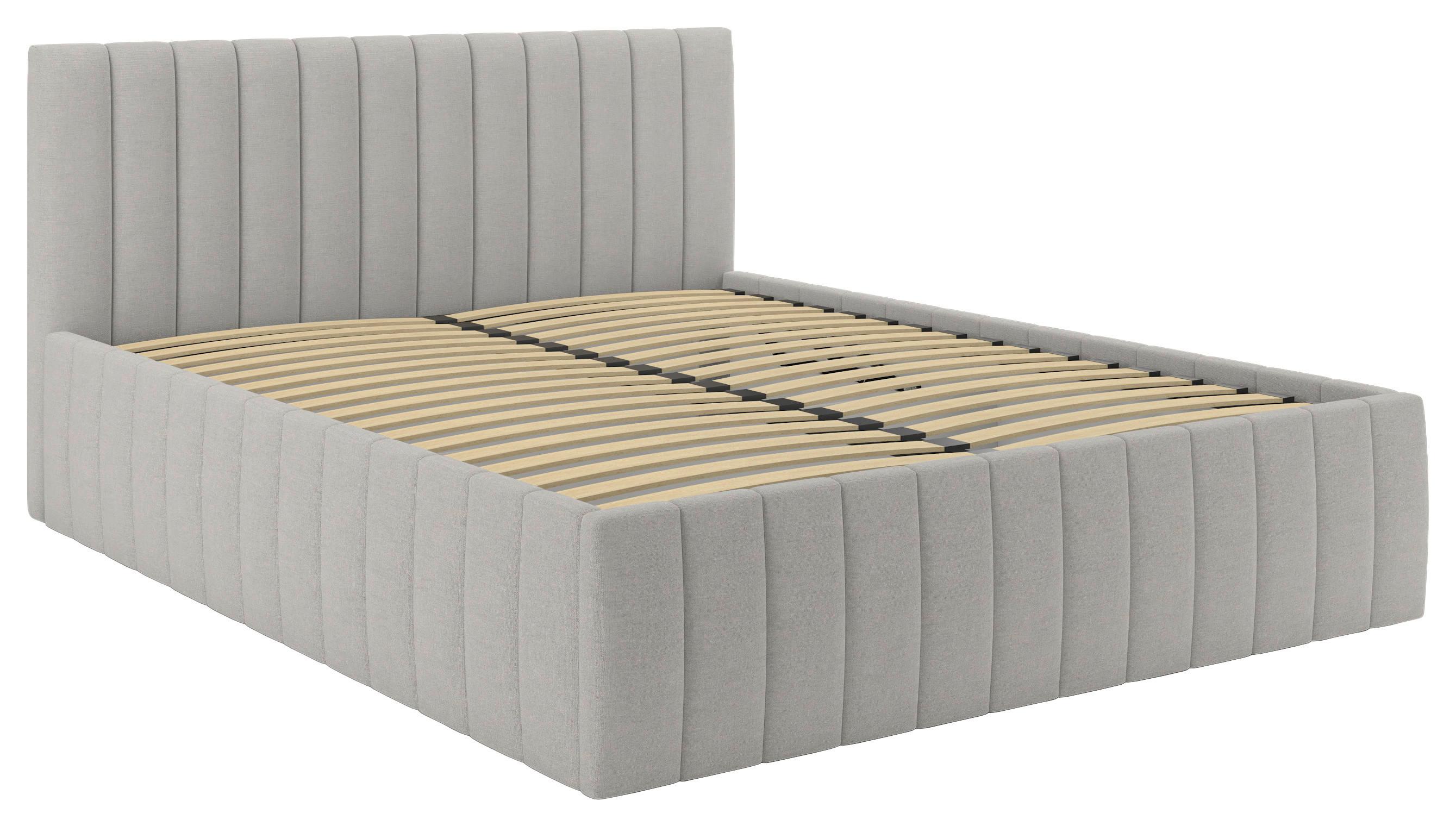 Tapecirani Krevet Orinoco - svijetlo siva/crna, Moderno, drvni materijal/metal (160/200cm) - Based