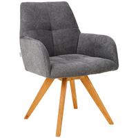 KRZESŁO Z PODŁOKIETNIKAMI PISA - kolor dębowy/antracytowy, Konventionell, drewno/tkanina (62/87,5/68,5cm) - Linea Natura