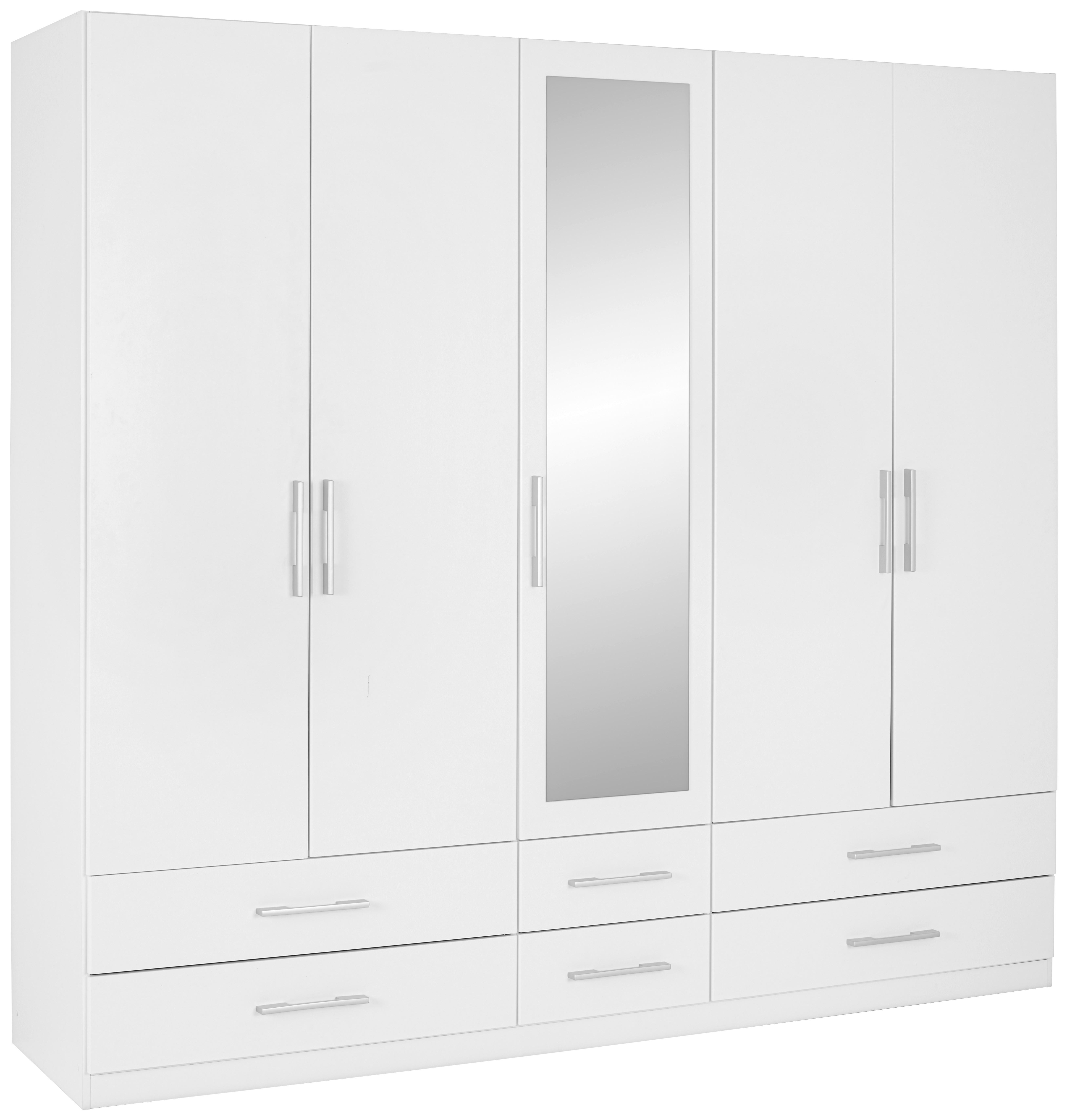 Șifonier HERFORD - alb, Modern, sticlă/material pe bază de lemn (226/210/54cm)