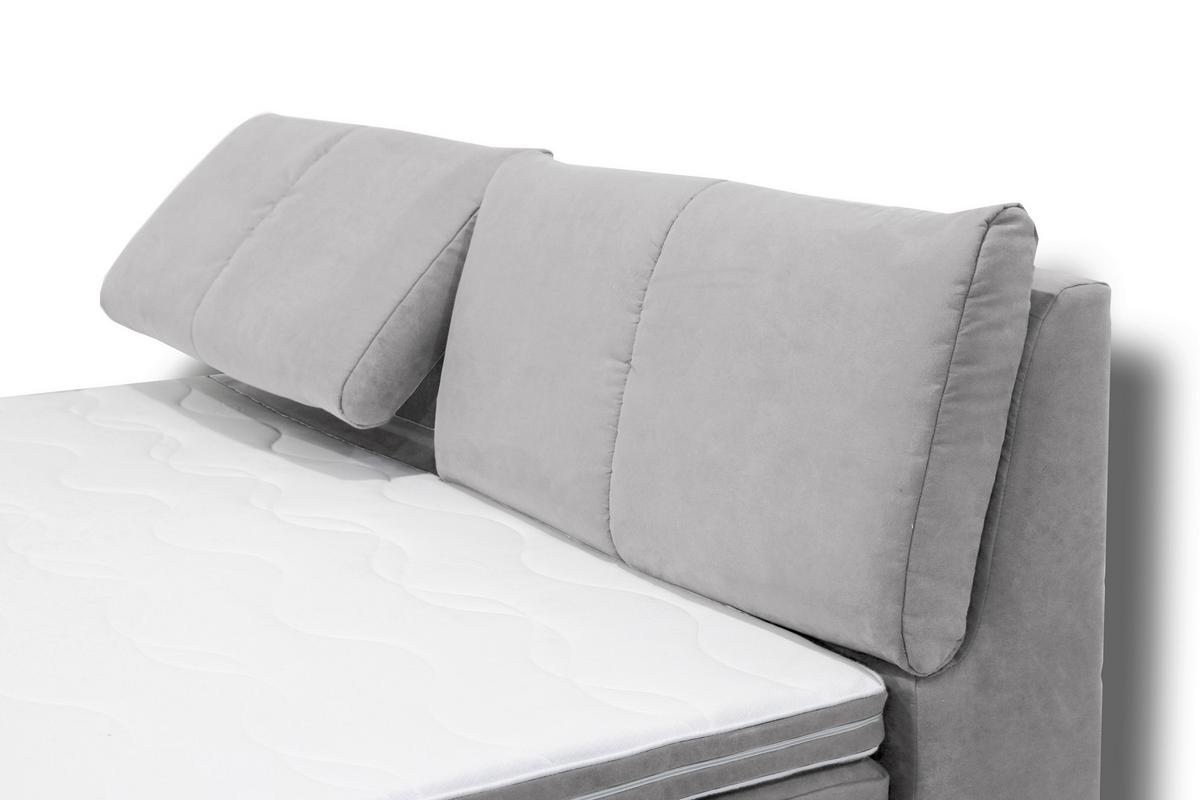 Boxspringbett Tabea Hellgrau ca. 160x200cm - Hellgrau/Alufarben, KONVENTIONELL, Karton/Naturmaterialien (160/200cm) - Mömax