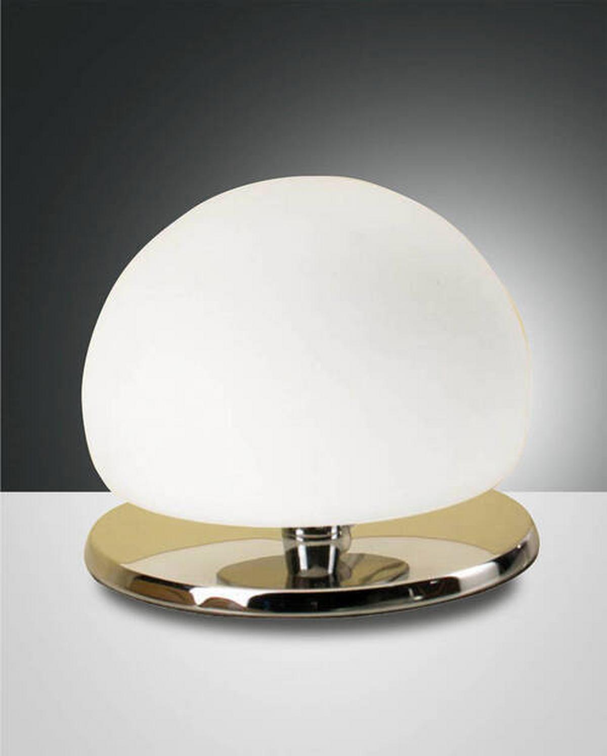 LAMPA STOŁOWA LED 3570-30-138 MORGANA - biały/kolor chromowy, Basics, metal/szkło (15/13cm) - Fabas Luce
