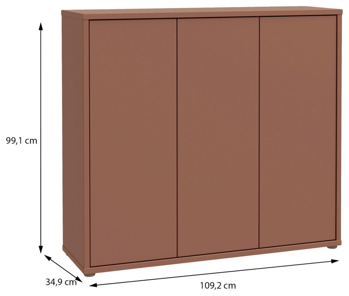 Ormarić Za Cipele Alice - siva/terakota, Moderno, drvni materijal/plastika (109,2/99,1/34,9cm) - Modern Living