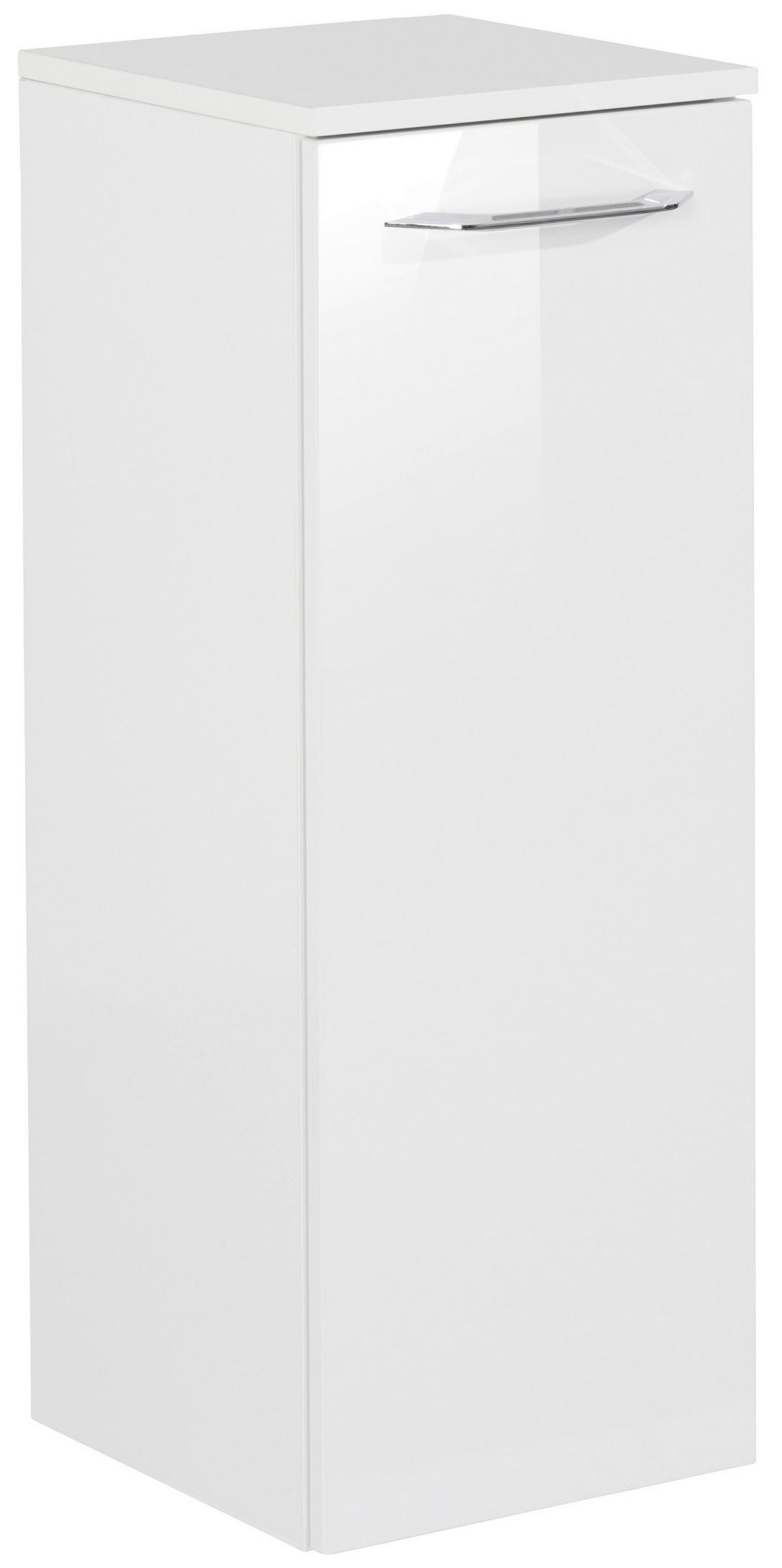 Midischrank "B.Clever" , weiß - Alufarben, MODERN, Glas/Holzwerkstoff (30,5/81/32cm) - MID.YOU