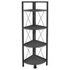 Eckregal INSASI 4 Anthrazit ca. 34x123x34 cm - Anthrazit/Schwarz, Design, Holzwerkstoff/Metall (34/123/34cm) - MID.YOU