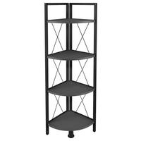 Eckregal INSASI 4 Anthrazit ca. 34x123x34 cm - Anthrazit/Schwarz, Design, Holzwerkstoff/Metall (34/123/34cm) - MID.YOU