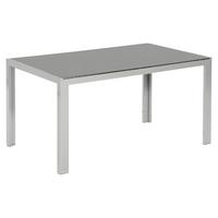 Gartentisch ca. 150x90 cm Alu Silber/Glas - Silberfarben, MODERN, Glas/Metall (150/90/74cm) - Gardenson