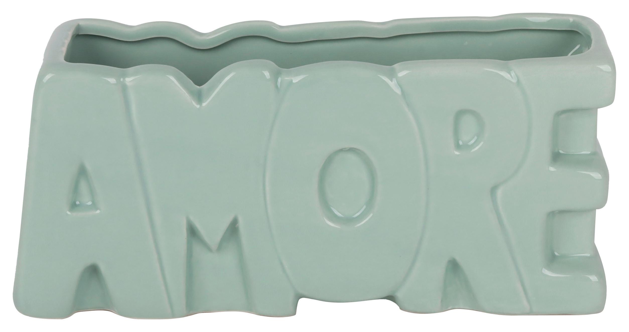 Vase Amore Mintgrün - Mintgrün, Basics, Keramik (22/11/6cm) - Mömax