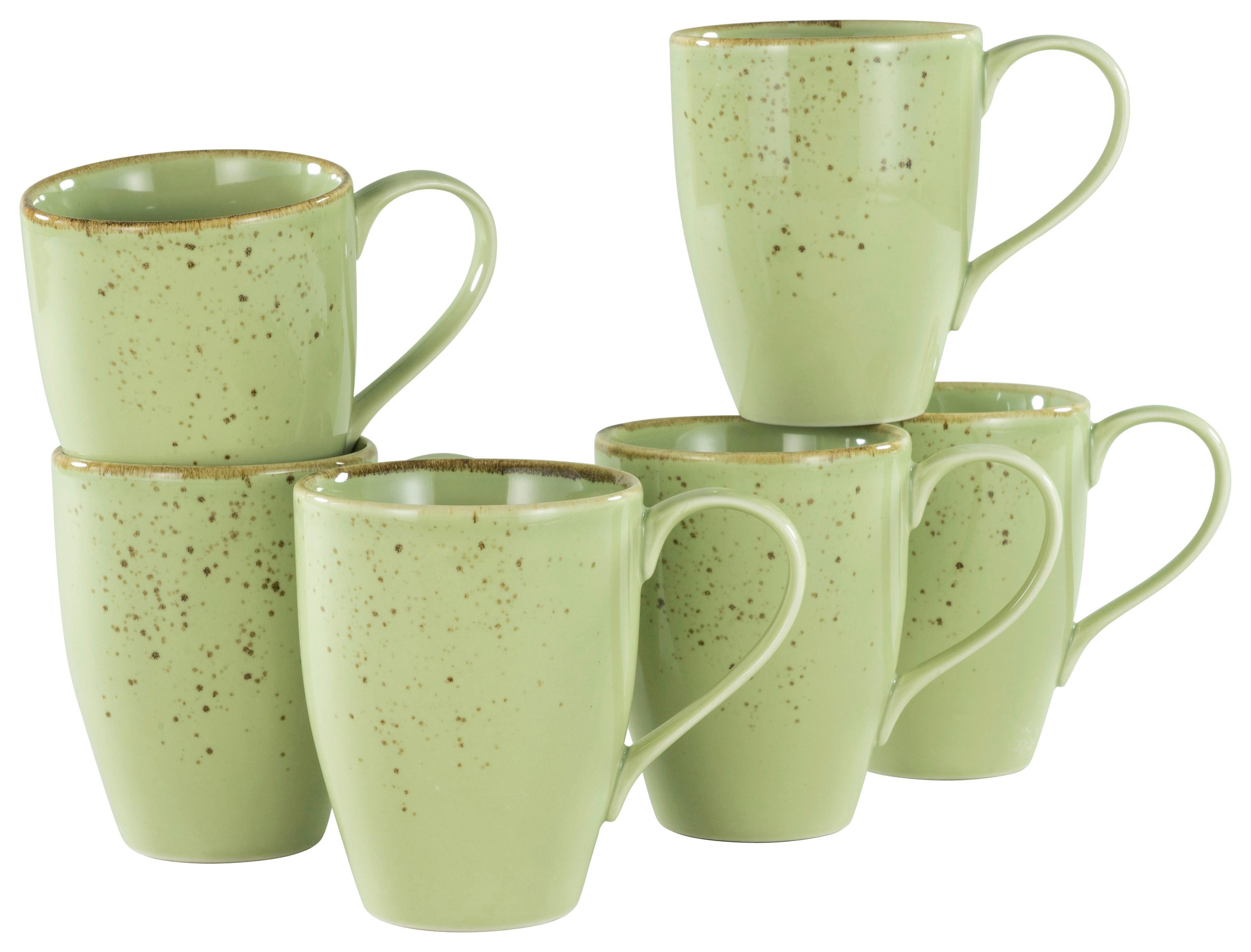 Set Skodelic Green, 6-Delni - zelena, Trend, keramika (300ml) - Creatable