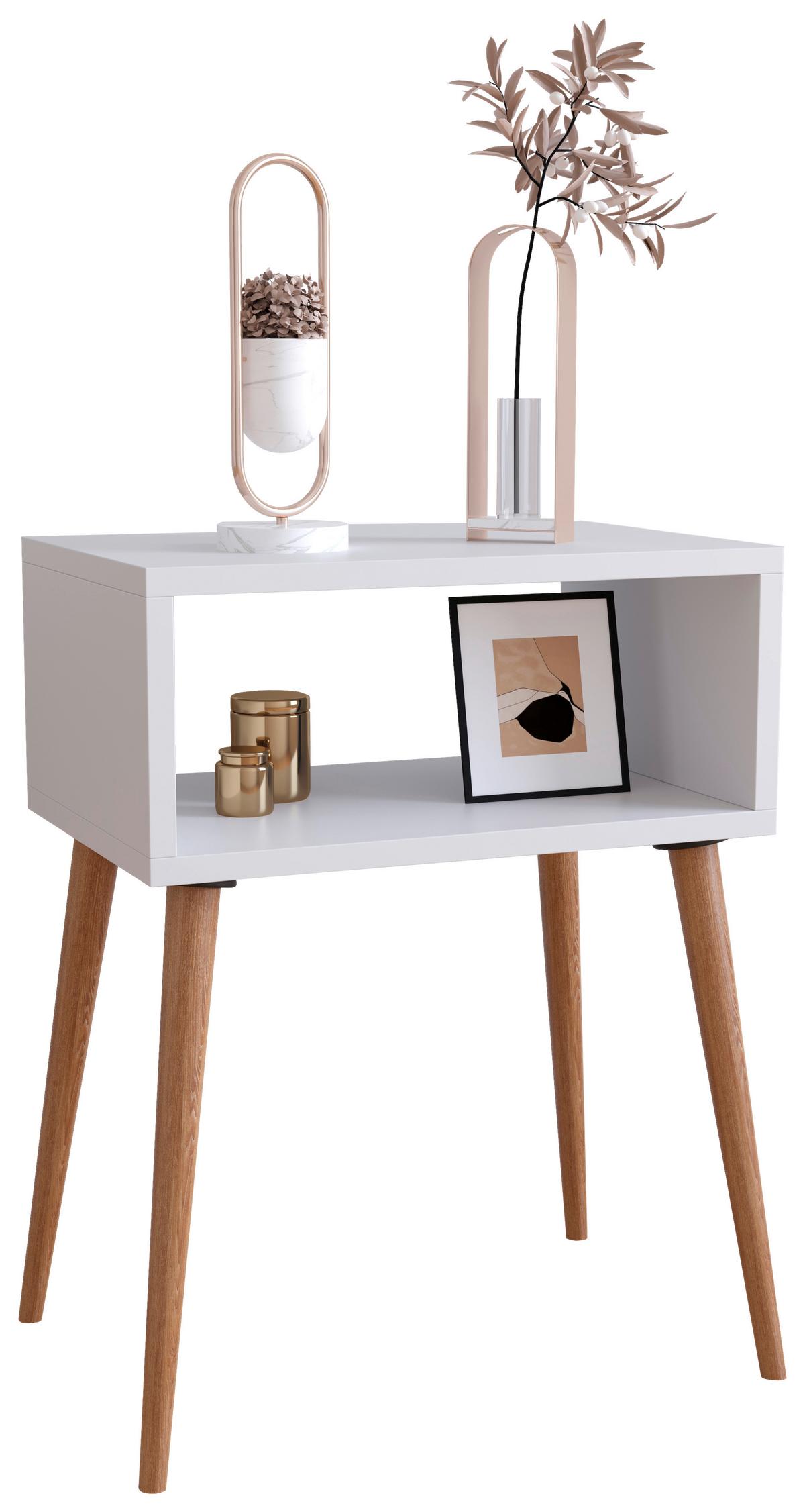 NACHTTISCH SINGOL M - Honigeiche/Weiss, Modern, Holzwerkstoff (44,5/60/30cm) - MID.YOU