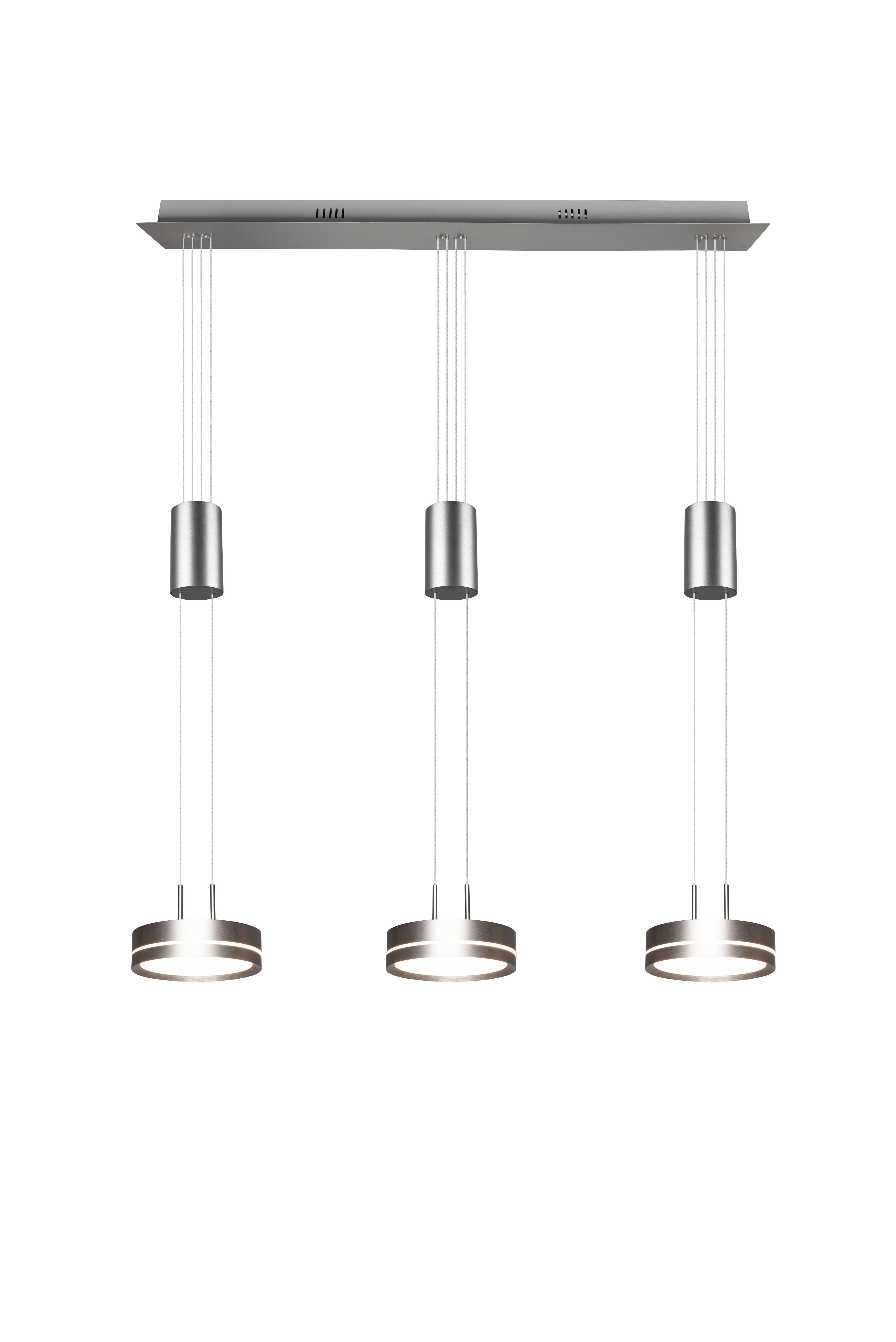 LED-Hängeleuchte Franklin Nickelfarben max. 3 x 9 Watt - Nickelfarben, Basics, Metall (85/150/14cm) - Trio Leuchten