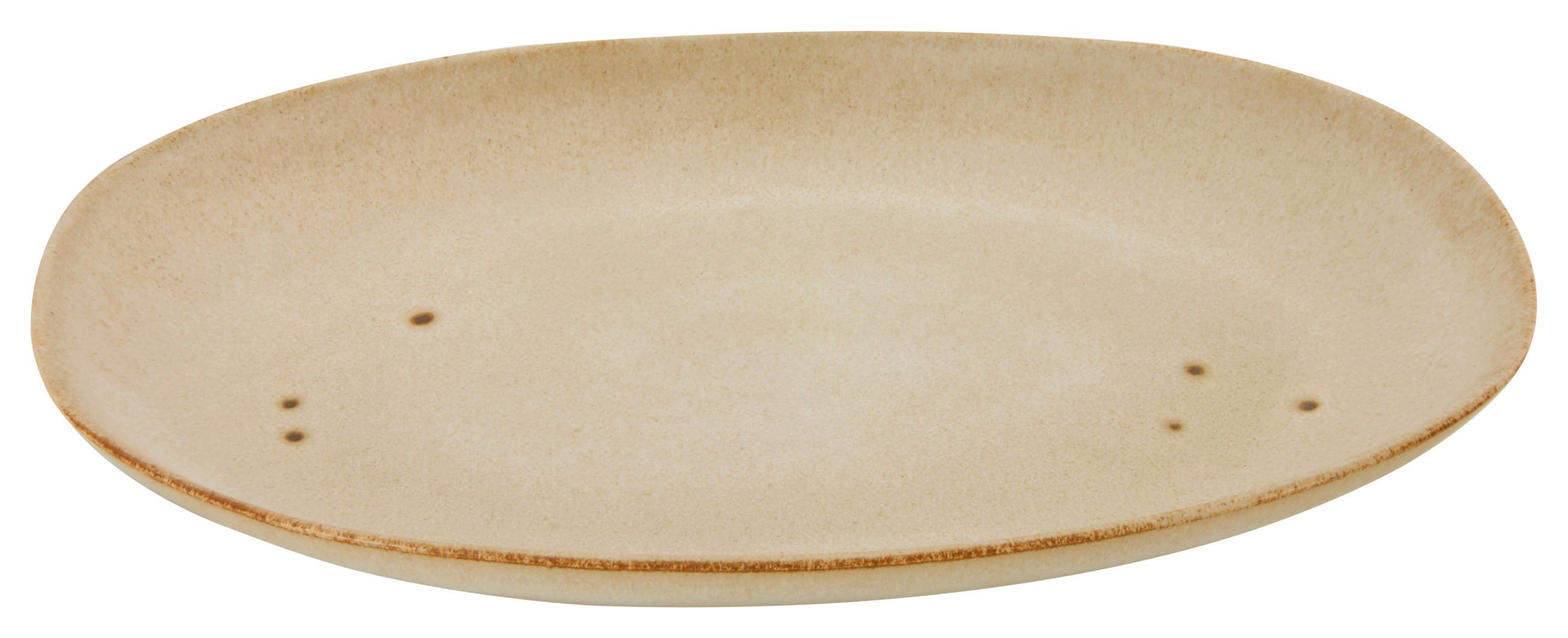 Platzteller Sahara aus Keramik in Weiß - Weiß, LIFESTYLE, Keramik (29,5/18/3,5cm) - Zandiara