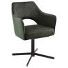 STOL MED ARMSTÖD VALLETTA - olivgrön/svart, Klassisk, metall/textil (61/85/60cm) - Premium Living