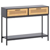 KONSOLENTISCH WL6.827 - Schwarz/Naturfarben, Konventionell, Holzwerkstoff/Metall (100/30/75cm) - Livetastic