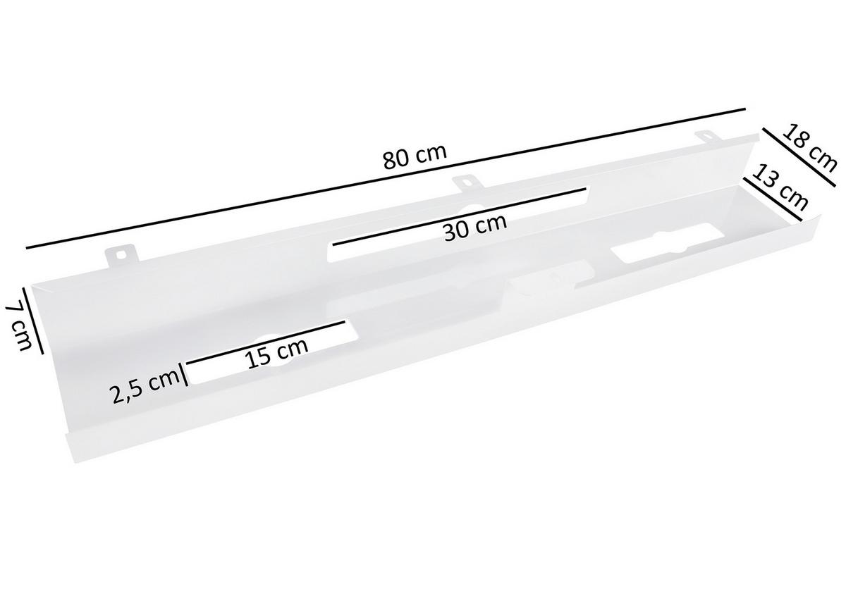 Kabelski Kanal Kabelkanal - bela, Basics, kovina (80/13/7cm) - MID.YOU