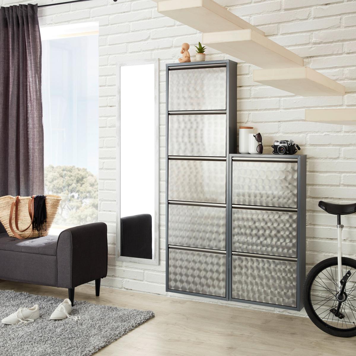 Schuhkipper in Grau - Grau, Modern, Metall (50,5/102,7/15cm) - Mömax