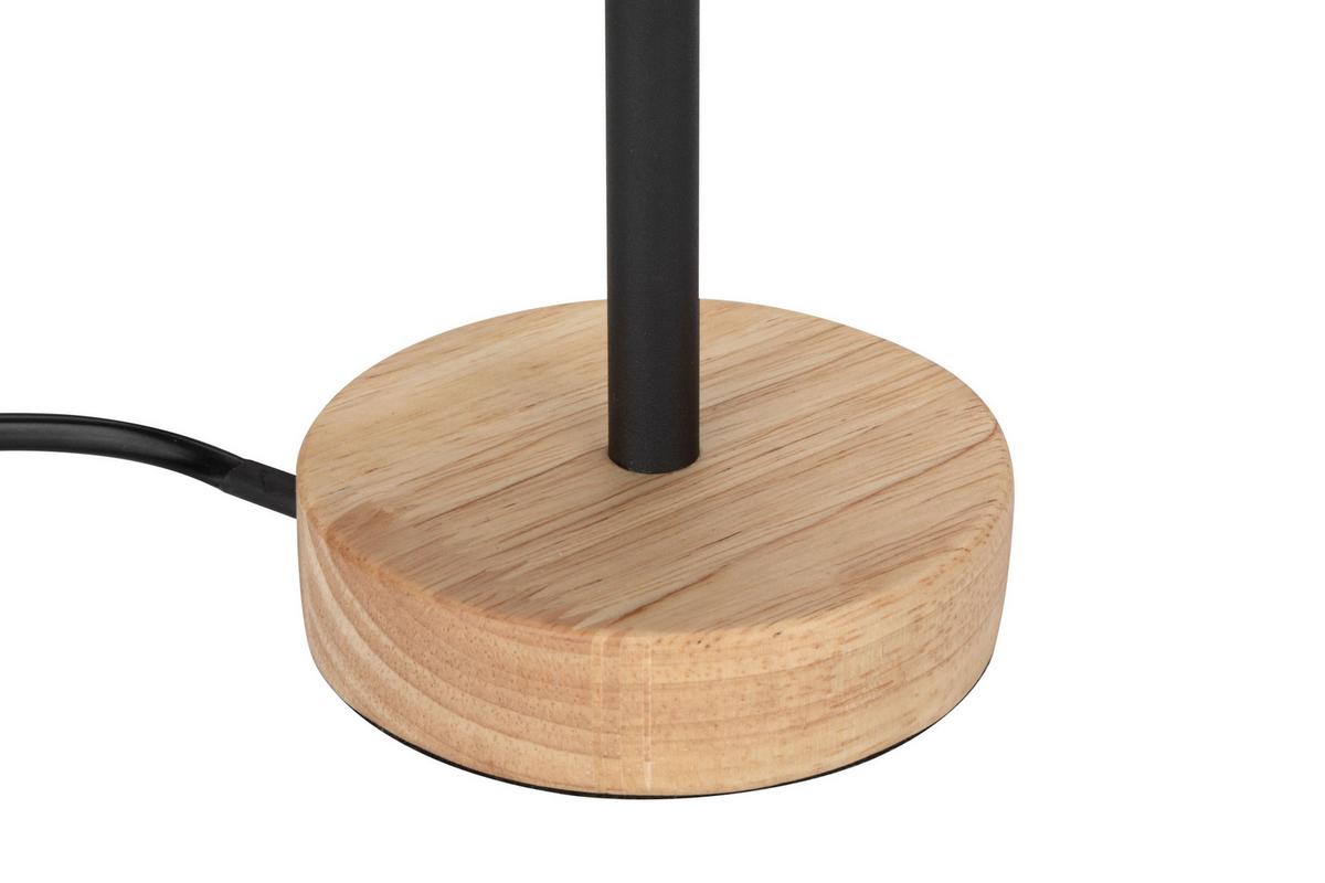 LAMPA STOŁOWA WOODRO *SBB* - kolor naturalny/czarny, Natur, metal/tkanina (14/30cm) - Boxxx