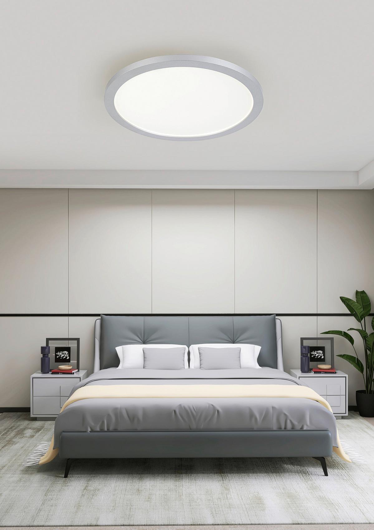LED-Deckenleuchte Imo max. 16 Watt - Silberfarben/Weiß, ROMANTIK / LANDHAUS, Kunststoff (30/5cm) - Mömax