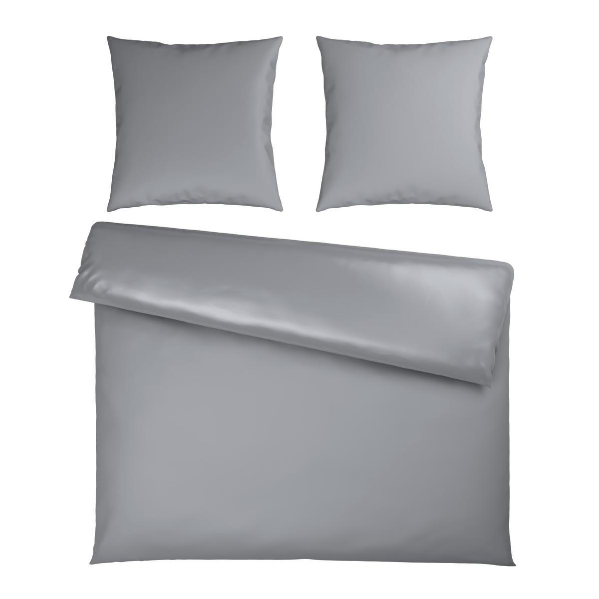 Bettwäsche Xenia Uni XXL Silberfarben ca. 200x200cm - Silberfarben, MODERN, Textil (200/200cm) - Premium Living