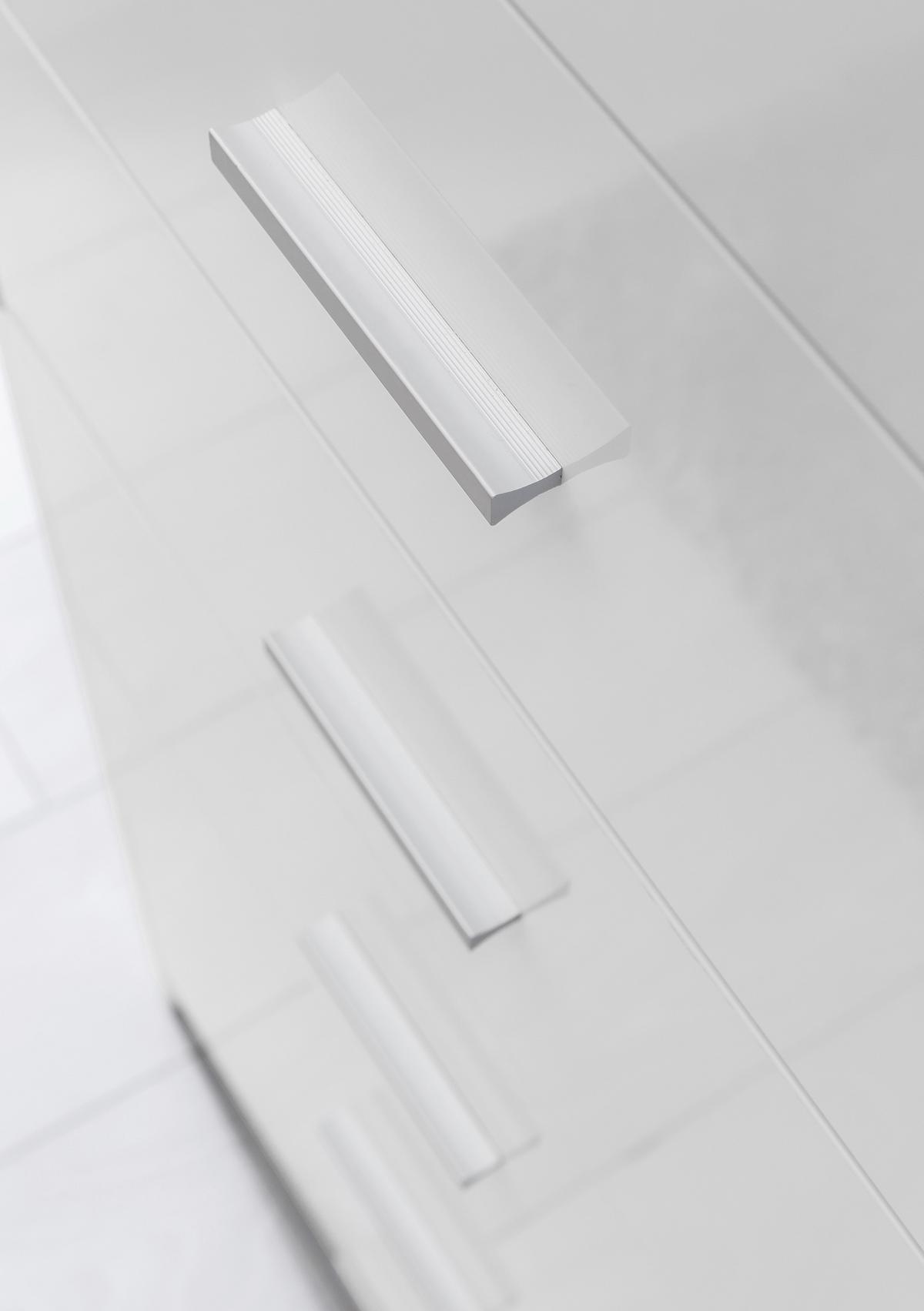 Visoka Komoda Highboard - bela/barve aluminija, Konvencionalno, kovina/leseni material (60/90/30cm) - MID.YOU