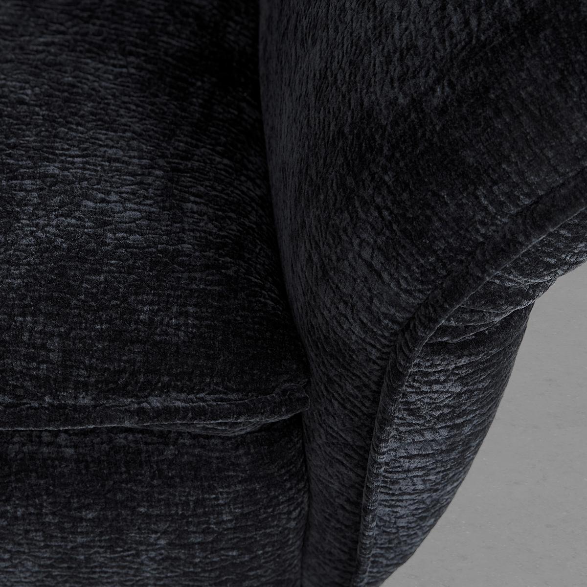 Megasofa Ottawa Schwarz Armlehnfunktion, ohne Kissen - Schwarz, MODERN, Textil/Metall (272/87/107cm) - Premium Living