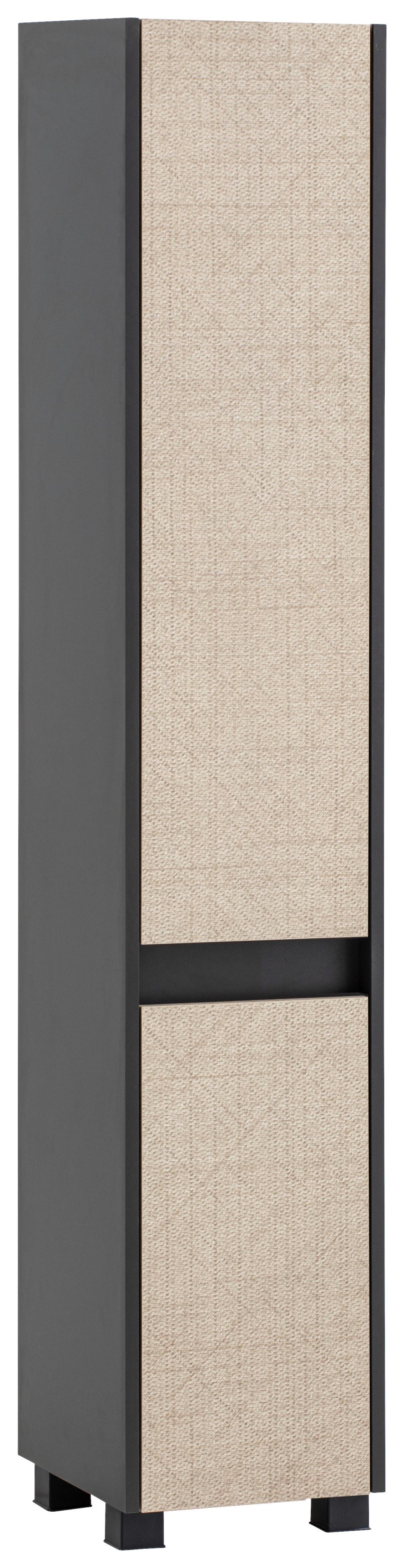 Hochschrank Sander Anthrazit/Beige - Beige/Schwarz, MODERN, Holzwerkstoff/Kunststoff (30,2/164,5/33cm) - MID.YOU