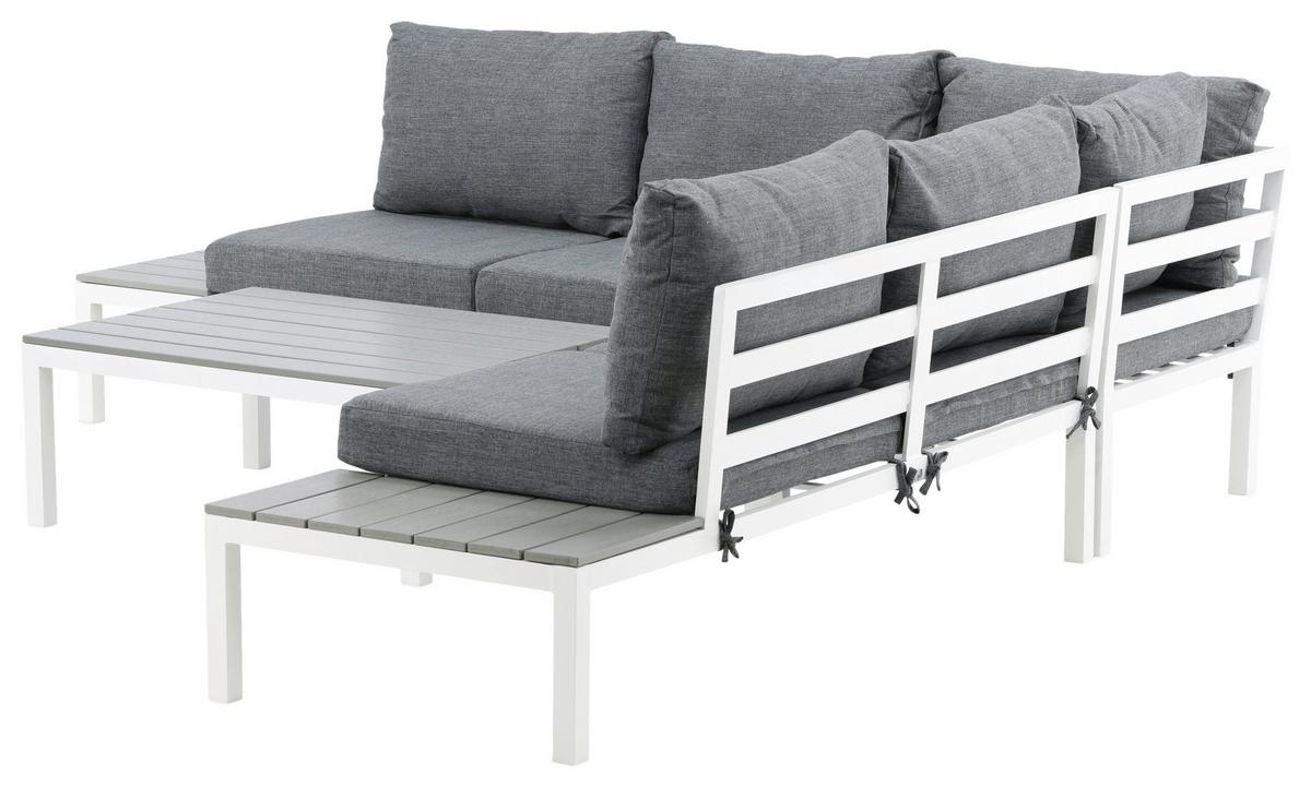 Loungegarnitur Odense ca. 133x167 cm Weiß - Weiß, KONVENTIONELL, Metall (133/167cm) - Gardenson