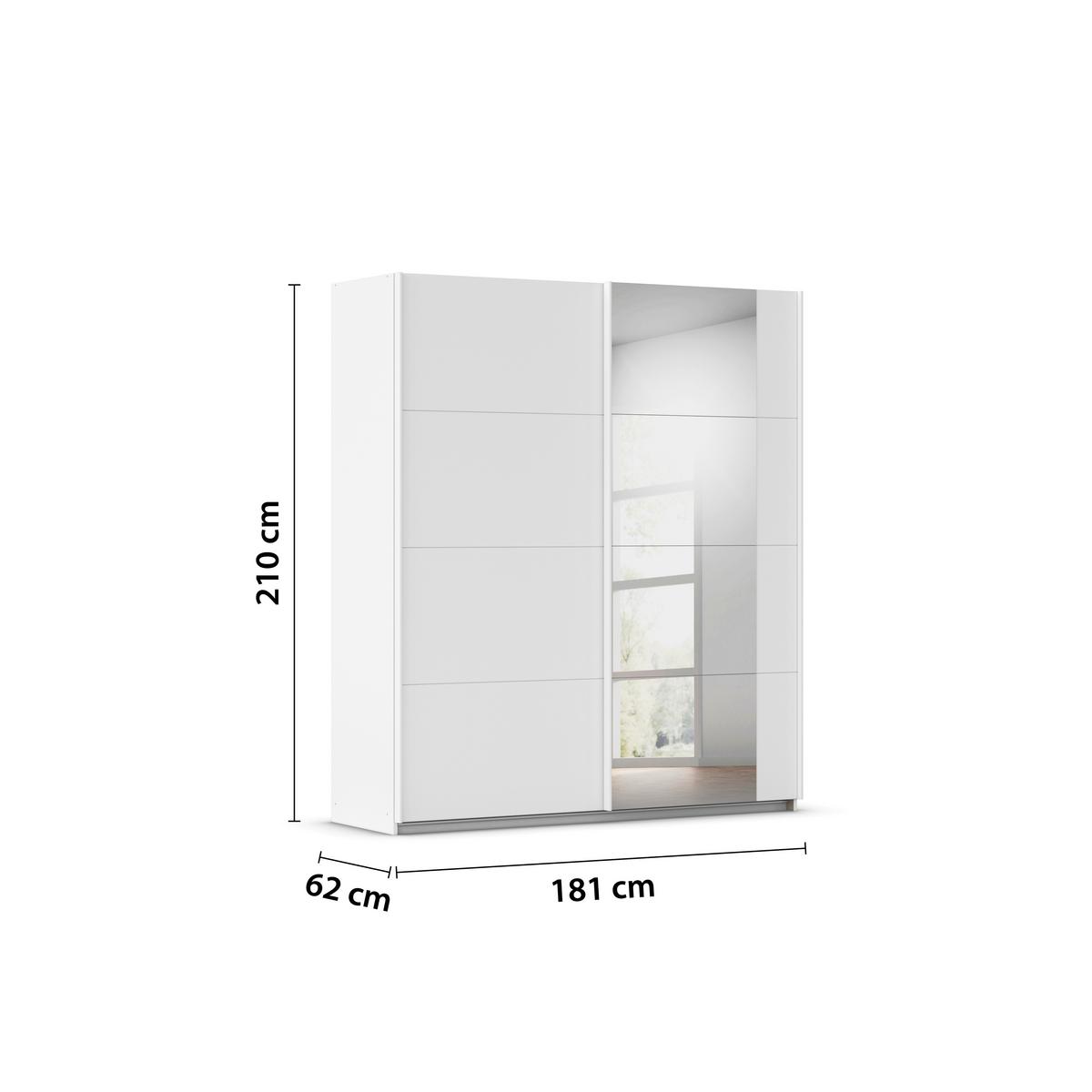 Schwebetürenschrank Scala Weiß - Weiß, MODERN, Holzwerkstoff/Metall (181/210/57cm) - Rauch Möbel
