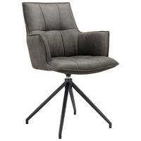 KRZESŁO Z PODŁOKIETNIKAMI OSAKA - czarny/ciemnoszary, Design, metal/tkanina (59/89,5/63cm) - Novel