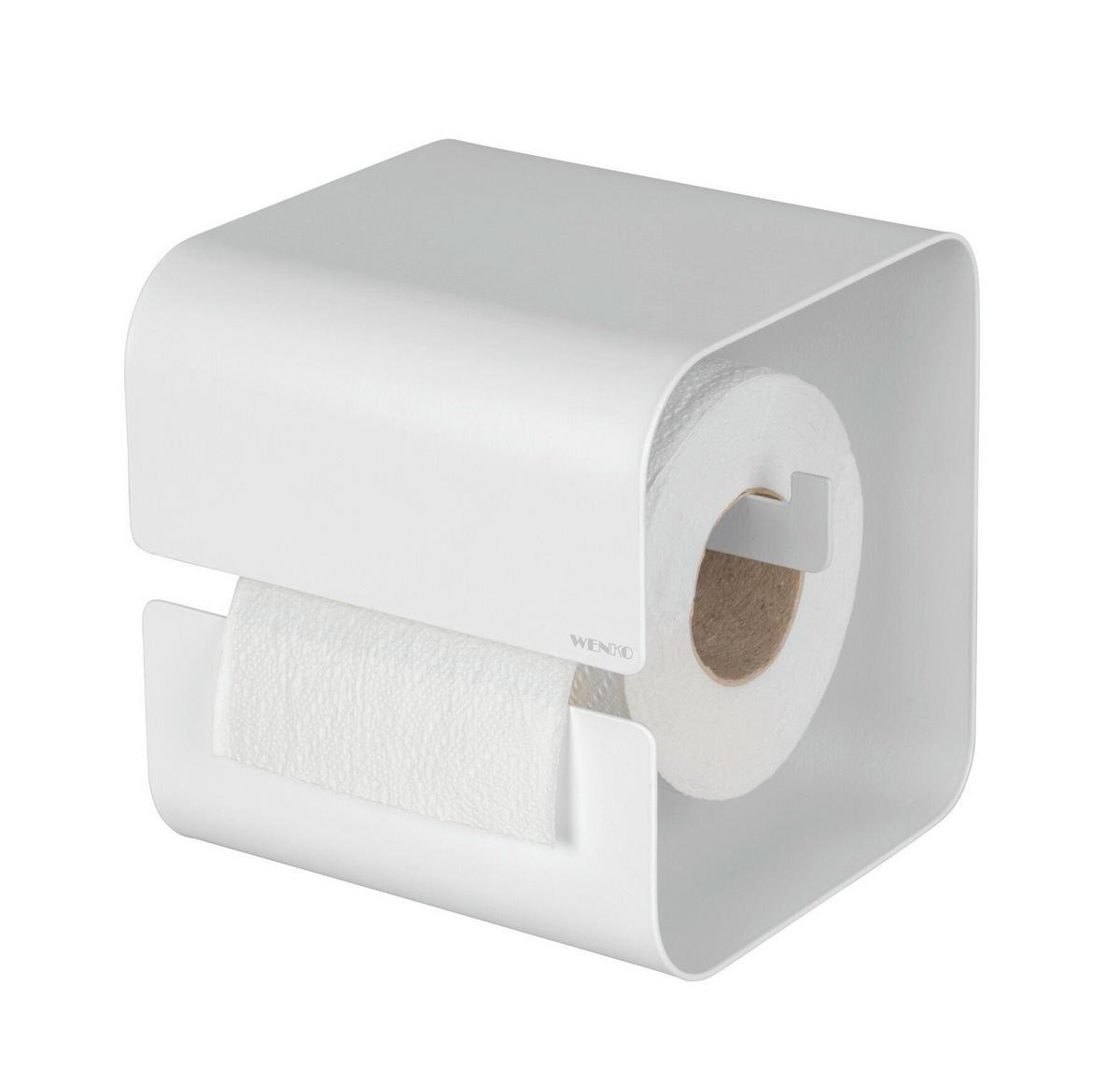 Toilettenpapierhalter Turbo -Loc Lizan Weiß - Weiß, MODERN, Metall (14/14,5/13,7cm) - Mömax